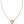 Necklace with a pink heart-shaped pendant on a gold chain against a white background