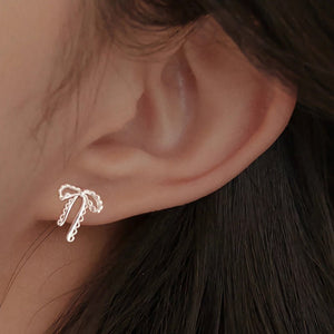 Vintage Lace Ribbon Bow Screw Stud Earrings - Perimade & Co.