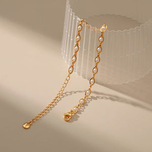 Vintage Marquee Pearl Inlay Chain Bracelet - Perimade & Co.