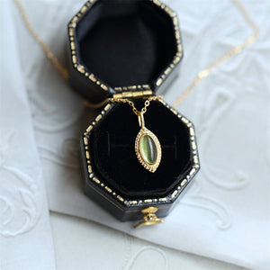 Vintage Marquise Peridot Leaf Necklace - Perimade & Co.