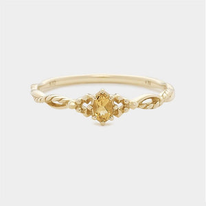 Vintage Oval Cut Gemstone Filigree Band Ring - Perimade & Co.