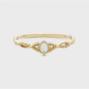 Vintage Oval Cut Gemstone Filigree Band Ring - Perimade & Co.