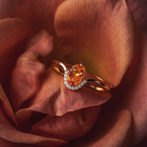 Vintage Oval CZ Under Halo Crown Band Ring - Perimade & Co.