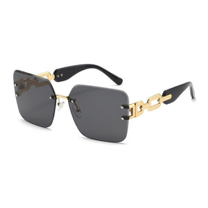 Vintage Oversized Rimless Square Sunglasses - Perimade & Co.