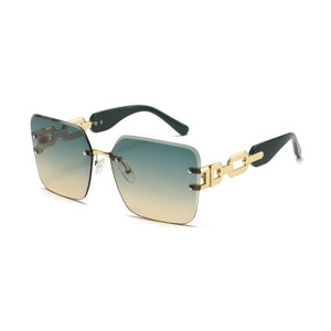 Vintage Oversized Rimless Square Sunglasses - Perimade & Co.
