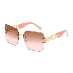 Vintage Oversized Rimless Square Sunglasses - Perimade & Co.