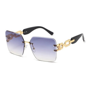 Vintage Oversized Rimless Square Sunglasses - Perimade & Co.