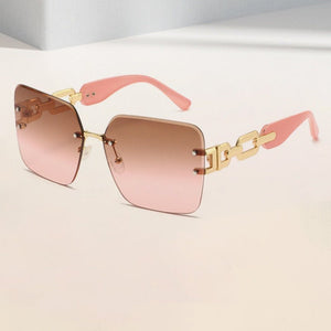 Vintage Oversized Rimless Square Sunglasses - Perimade & Co.