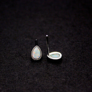 Vintage Pear Opal Cabochon Stud Earrings - Perimade & Co.