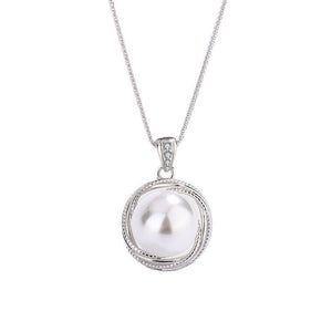 Vintage Pearl Swirl Halo Pendant Necklace - Perimade & Co.