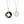 Two silver necklaces with black and white pendants on a white background