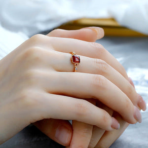 Vintage Square Amber Statement Cocktail Ring - Perimade & Co.