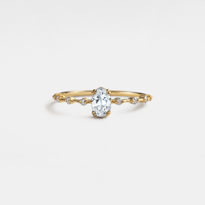 Vintage Style Oval - Cut CZ Promise Ring - Perimade & Co.
