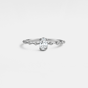 Vintage Style Oval - Cut CZ Promise Ring - Perimade & Co.