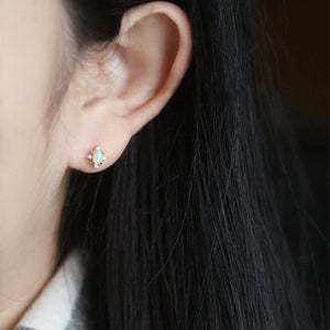 Vintage Tiny Small Opal Star Stud Earrings - Perimade & Co.