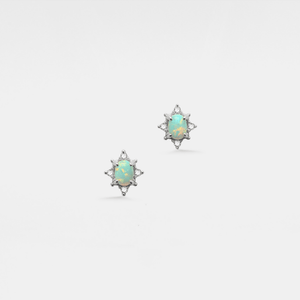 Vintage Tiny Small Opal Star Stud Earrings - Perimade & Co.