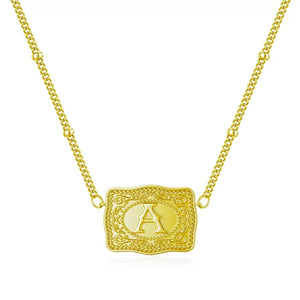 Vintage Western Initial Letter Charm Necklace - Perimade & Co.