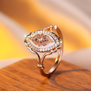 Vintage White Enamel Filigree Halo Band Ring - Perimade & Co.