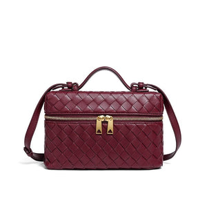 Vintage Woven Leather Square Box Handbag - Perimade & Co.