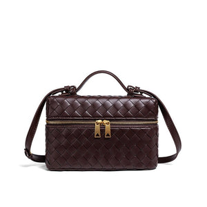Vintage Woven Leather Square Box Handbag - Perimade & Co.