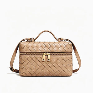 Vintage Woven Leather Square Box Handbag - Perimade & Co.