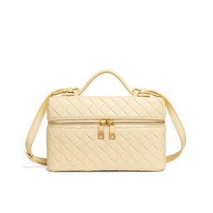 Vintage Woven Leather Square Box Handbag - Perimade & Co.