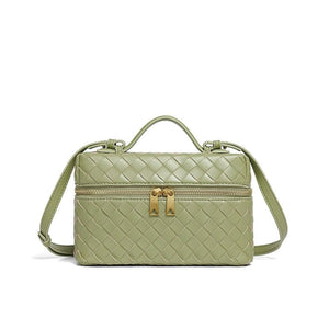 Vintage Woven Leather Square Box Handbag - Perimade & Co.