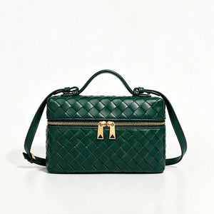 Vintage Woven Leather Square Box Handbag - Perimade & Co.