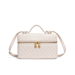 Vintage Woven Leather Square Box Handbag - Perimade & Co.