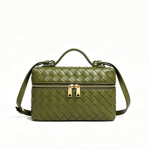 Vintage Woven Leather Square Box Handbag - Perimade & Co.