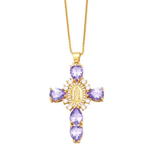 Virgin Cross Charm Pendant Necklace - Perimade & Co.