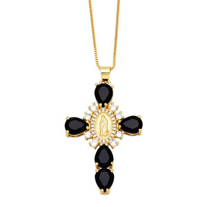 Virgin Cross Charm Pendant Necklace - Perimade & Co.