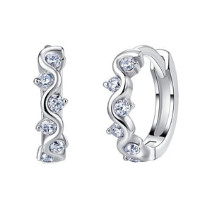 Wave Moissanite Cluster Huggie Hoop Earrings - Perimade & Co.