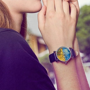 Wheat Field 36 mm Round Leather Watch - Perimade & Co.