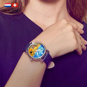 Wheat Field 36 mm Round Leather Watch - Perimade & Co.