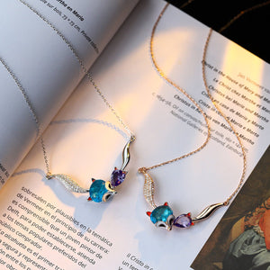 Whimsical Crystal Fox Pendant Necklace - Perimade & Co.