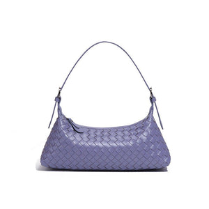 Woven Leather Baguette Shoulder Handbag - Perimade & Co.