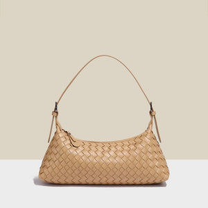 Woven Leather Baguette Shoulder Handbag - Perimade & Co.