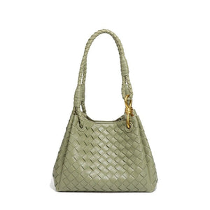 Woven Leather Knot Accent Shoulder Handbag - Perimade & Co.