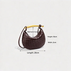 Woven Leather Sardine Handle Hobo Handbag - Perimade & Co.