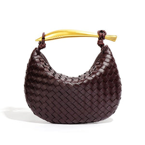 Woven Leather Sardine Handle Hobo Handbag - Perimade & Co.