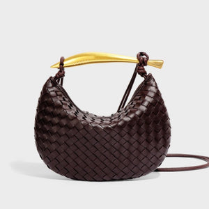 Woven Leather Sardine Handle Hobo Handbag - Perimade & Co.