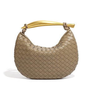Woven Leather Sardine Handle Hobo Handbag - Perimade & Co.