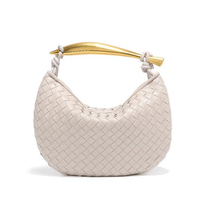 Woven Leather Sardine Handle Hobo Handbag - Perimade & Co.