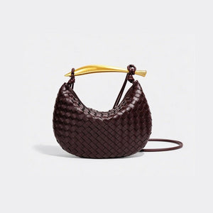 Woven Leather Sardine Handle Hobo Handbag - Perimade & Co.