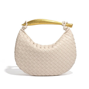 Woven Leather Sardine Handle Hobo Handbag - Perimade & Co.