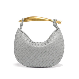 Woven Leather Sardine Handle Hobo Handbag - Perimade & Co.