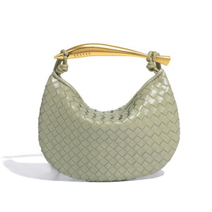 Woven Leather Sardine Handle Hobo Handbag - Perimade & Co.