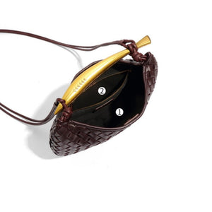Woven Leather Sardine Handle Hobo Handbag - Perimade & Co.