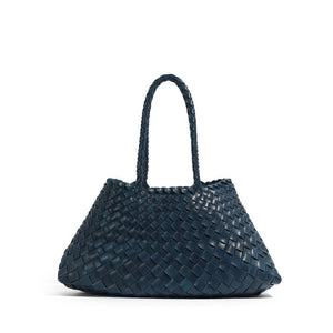 Woven Leather Trapezoid Shoulder Handbag - Perimade & Co.